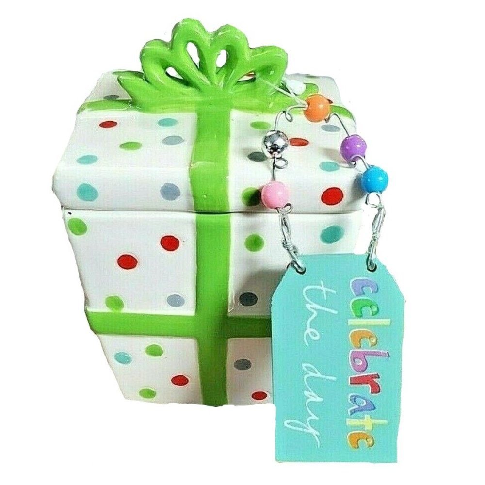 Sandra Magsamen Small Ceramic Cookie Jar With Lid